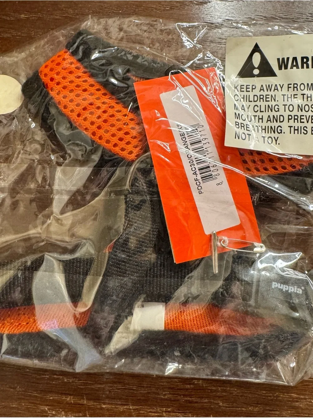 Puppia Orange Mesh Dog Harness - Bright Orange Support Vest XS
